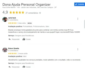 Avaliações de personal organizer